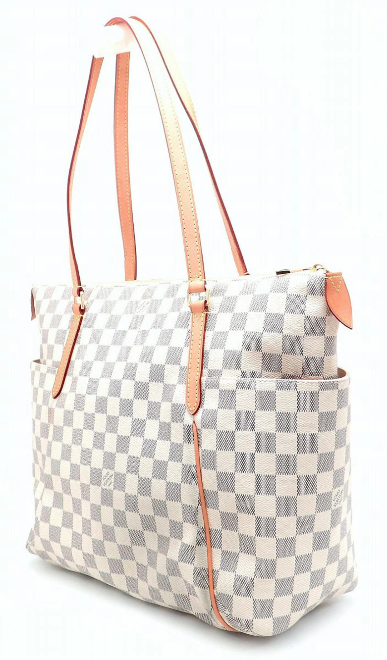 Louis Vuitton Azur Damier Totally Shoulder White Tote Bag White